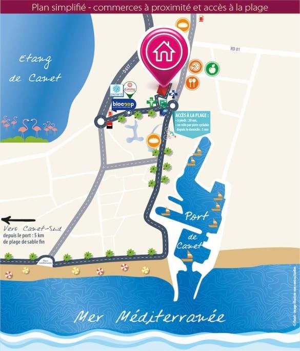 T2 Dans Plain-pied Avec Parking Prive Appartement Canet-en-Roussillon